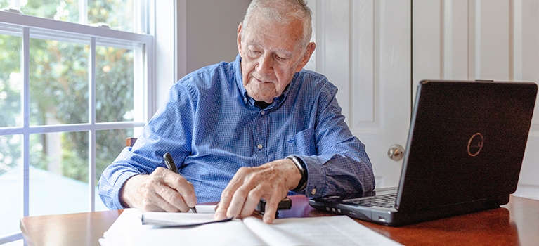 Man working on his laptop